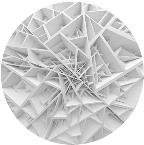 murando runde Fototapete selbstklebend 3D Effekt 140x140 cm Tapeten Wandtapete XXL Moderne Wanddeko Design Wand Dekoration Wohnzimmer Schlafzimmer Büro Flur geometrische Muster