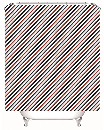 Whoiy Shower Curtain Weighted, Duschrollo Um Die Ecke 150X180cm Polyester Duschvorhänge Diagonale Streifen Bunt für Badezimmer Badewanne