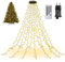 Ollny Lichterkette Weihnachtsbaum 2.5M, 300 LED Lichterkette außen innen 12 Stränge mit Ring Timer, 8 Modi wasserdicht Weihnachtsbeleuchtung außen für 150cm 180cm 240cm Baum(warmweiß)