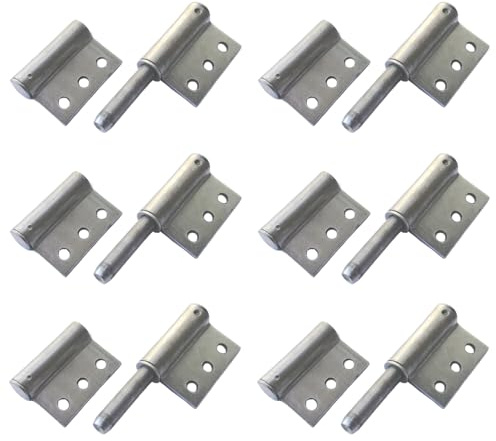 SRNETKJ Lot de 6 charnières de porte amovibles en acier robuste avec trous pré-perforés pour rampe de remorque, épaisseur 2,2 mm - 10,2 x 3,8 cm