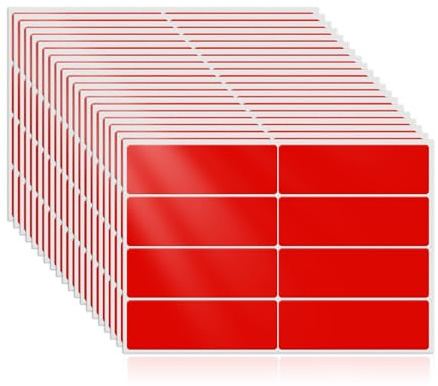 YIKIADA Rot Etiketten 75 × 25 mm Rechteckig Selbstklebend Klebeetiketten Wasserdicht Aufkleber für Marmelade Beschriften Adressetiketten 160 Stück