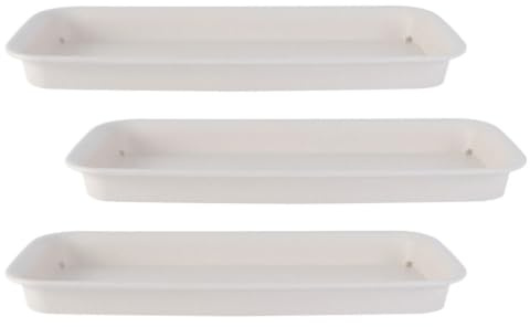 Didiseaon Plateaux à Eau pour Pots de Fleurs de Jardinage en Plastique 3pcs | Bases Blanches Légères, Anti-âge et Anti-soleil, Lot de 3, Usage Polyvalent Jardinage
