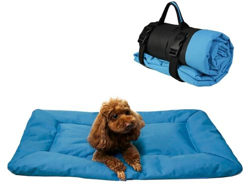 Sunydog Outdoor-Hundebett, aufrollbare Reise-Hunde-Schlafmatte, 83 x 55 cm, Hundebett-Matte für mittelgroße und kleine Hunde, wasserdicht, tragbar und wiederverwendbar, Camping-Reise-Haustiermatte