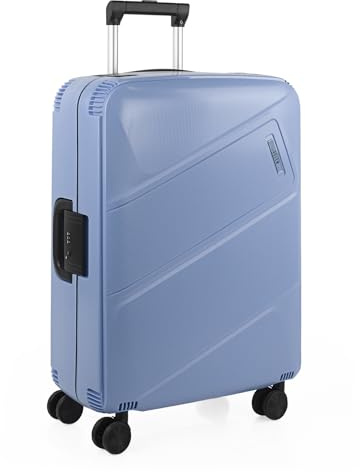 JASLEN - Valise Moyenne Soute Avion Rigide 4 Roulettes - Voyage Résistante en Polypropylène - Ultra Légère avec Verrouillage TSA/Cadenas à Combinaison, Bleu