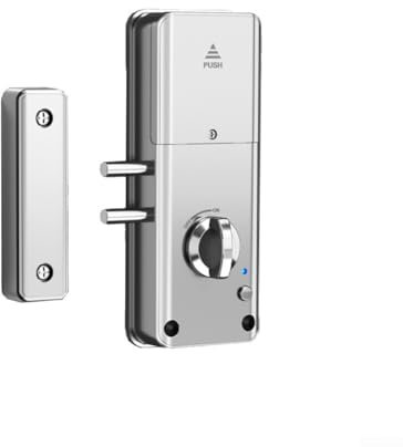 Verrous de porte invisibles pour Tuya Smart en bois avec application de cartes pour Tuya pour protection intérieure contre les cambrioleurs pour (tuya Lock argenté)
