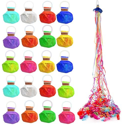 Lumeclat 20 pièces Lanceurs de Serpentins de Fête, Streamers Confettis Colorés, Serpentins à Lancer à la Main pour Anniversaires, Mariages, Noël, Nouvel An, Spectacles Magiques (Couleurs Aléatoires)