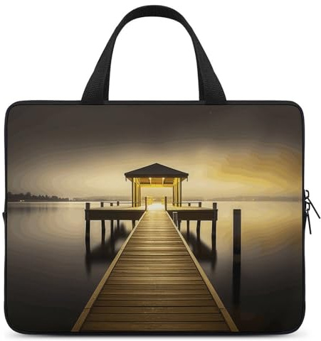 Sacoche de transport pour ordinateur portable de 15 Motif pavillon sur la mer - Pour homme et femme - Pour le travail, pavillon sur la mer - 15