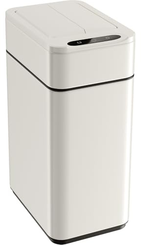hOmeLabs 2.4 Gallon Touchless Sensor Trash Can, Automatic Retractable Butterfly Lid, Batteries Included, Space-Efficient, Easy Clean, Battery-Powered