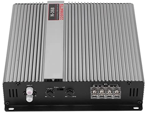 Amplificateur Stéréo de Voiture Universel argenté 12V 2200W, Amplificateur de Caisson de Basses pour Automobile Type d'article Matériau de l'Amplificateur de Voiture