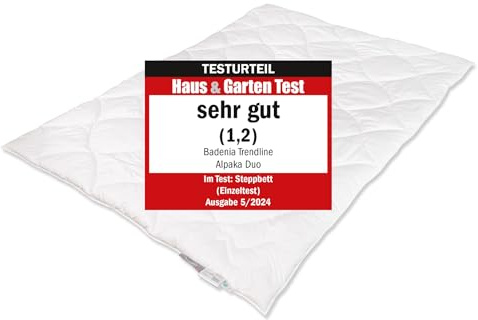 Badenia Trendline Alpaka Bettdecke | Feuchtigkeitsregulierend | Füllung: 100% Alpakahaar | Bezug: 100% Baumwolle Duo-Bett 135x200 warm