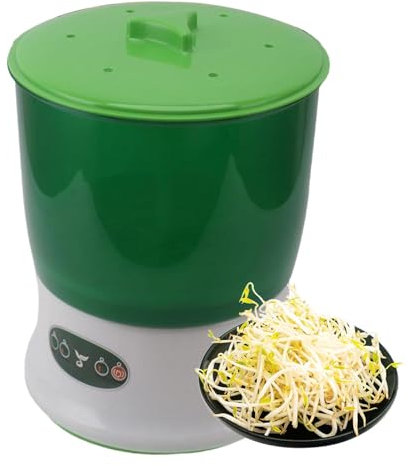 Gwtdtoad Macchina per germogli di soia, Macchina per germogli di soia,Germogliatore di fagioli a 2 strati - Strumento automatico per la coltivazione di germogli di fagioli con piastra a pressione per