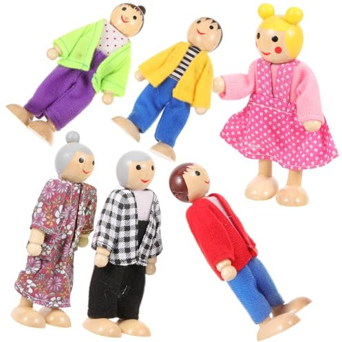 WESIEVYA Puppenstuben Figuren Familie 1 Set Familienpuppen Kleine Bewegliche Figuren Für Kreative Spielzeuge Für Ädchen Ideale Geschenkidee Für Kleinkinder Und Vorschulkinder Puppenfamilie Set