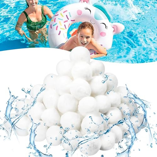 Zikenis Balles filtrantes Piscine 700 g,Balles filtrantes pour systèmes de Filtration à Sable,MéDia Filtre à Fibres pour Piscine,réutilisables,pour Convient à Divers SystèMes De Filtration