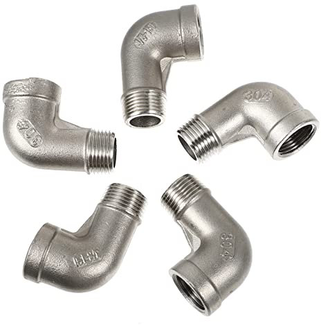 Raccord Coudé À 90 Degrés En Acier Inoxydable 304 Lot De 5 Pour Tuyau Darrosage Drainage Puissant Pour La Maison Et Le Jardin