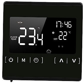Termostato Smart, Termostato touchscreen LCD intelligente for di riscaldamento a pavimento elettrico programmabile domestico, temperatura AC 85-250 V del termoregolatore,per la casa(Szary)