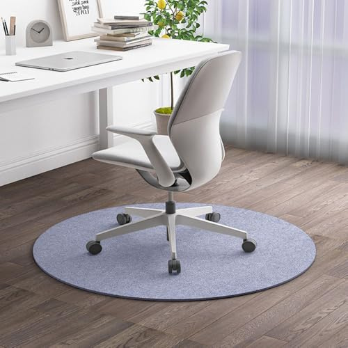 Odot Redondo Alfombra para Silla de Escritorio, Alfombra Protectora Suelo Silla Ruedas Antideslizante Gaming, Tapete de Protección de Oficina, para Parqué, Suelos Duros (Gris Claro,100cm)
