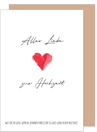 Edition Seidel Premium Glückwunschkarte zur Hochzeit mit Umschlag. Hochzeitskarte Grußkarte Vermählung Just Married Wedding Day Brautpaar Herz Liebe (H501 SW025)