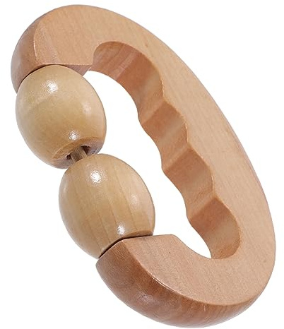 ERINGOGO Handmassagegerät mit Holzrolle zur Muskelentspannung und Beinmuskelmassage Rückenmassagegerät für Zuhause und Büro zur Gelenkflexibilität und Schmerzlinderung