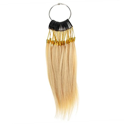 VINTORKY Échantillons Cheveux Naturels 30 Mèches Réelles Anneaux Inox Solide Coiffure Salon Professionnels Extensions Colorées
