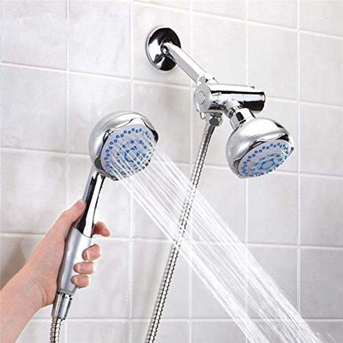 Douche à Main Double pommeau de Douche Multifonction 3 Voies 2 en 1 Double pommeau de Douche système en Acier Inoxydable Ensemble combiné Mural Douche, pommeaux de Douche