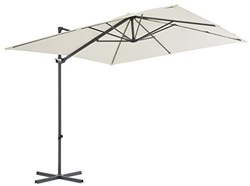 GLJTUO Parasol Déporté, Parasol Déporté D'Extérieur en Polyester Résistant À La Décoloration avec Mât en Acier Rotatif À 360 Degrés pour Jardin, par Défaut,