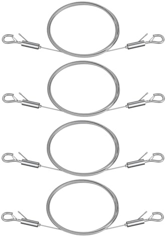 Uniclife 4 Pack Adjustable Picture Hanging Wire, 2 m*1.5 mm Picture Wire, Pictures Hanging Kit for up to 45 kg, Heavy Duty Stainless Steel Wires Rope for Mirror Curtain Photo Frame & Art