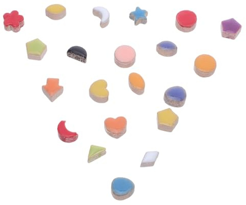 VILLCASE Unregelmäßige Porzellanfliesen Stern und Mondform Kleine Keramikfliesen für Diy Wanddekoration Badezimmer Küche Wohnzimmer Vielseitige Mosaikverzierung