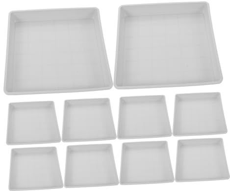 SUPVOX Lot de 10 Soucoupes Carrées en Plastique pour Pots De Fleurs Bacs À Égouttement Bacs À Eau pour Plantes Carrés Blancs