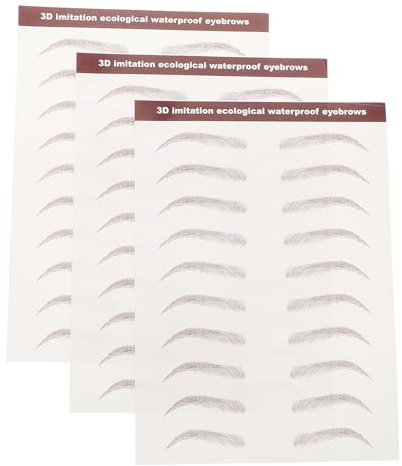 Hohopeti Autocollants De Tatouage Sourcils Waterproof 3 Feuilles Effet 3d Naturel Tatouage Temporaire Pour Femmes Visage Voyage Maquillage