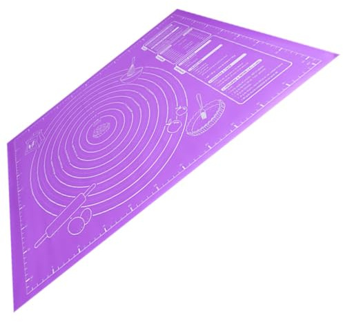 VERDANVERSE Alfombrilla de Silicona para Hornear Antideslizante con Medidas Resistente y Fácil de Limpiar para Amasar Masa Fondant y Repostería Tapete de Cocina Reutilizable Color Púrpura