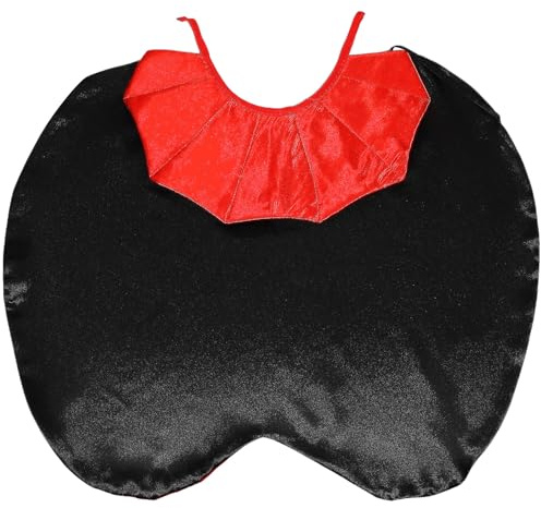 Toyvian Cappa per Costume da Animale Domestico Halloween in Nero e Rosso Costume da Creatura Notturna per Cane di Taglia Media Cappa Leggera e Regolabile per Feste Natalizie e Halloween