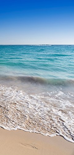 Melis-Folienwerkstatt Türtapete Türposter selbstklebend – Strand in der Karibik - 90x205cm und 100x210cm - Fototapete Poster Türfolie Tapete – T00148