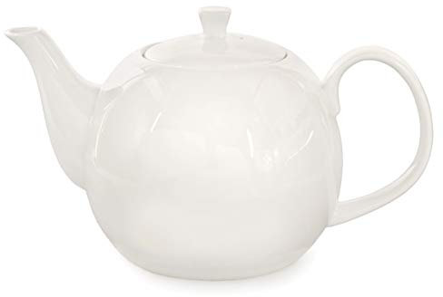 Buchensee ® Teekanne 1500 ml Porzellan Fine Bone China weiß