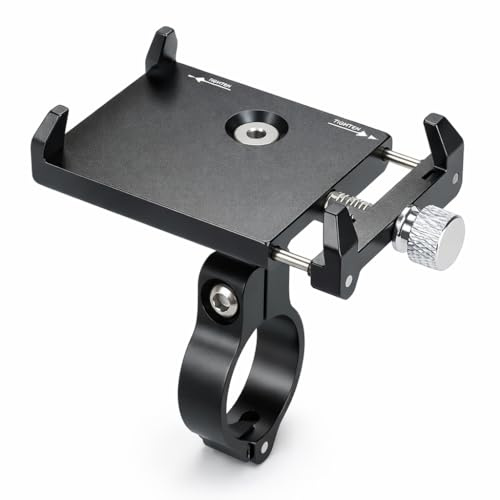 Cykel telefonhållare justerbar cykelstyre telefonmontering aluminiumlegering cykling telefonstativ stöd för telefonbredd mellan 1,9–3,9 tum (svart)