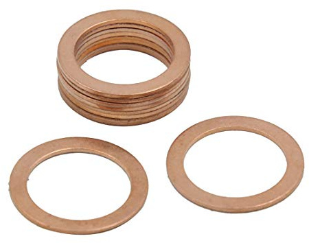 x Autohaux 10pz 19 mm diametro interno rame rondelle piatte guarnizioni ad anello