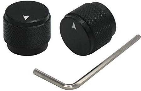mxuteuk 2Stücke Gitarre Knobs schwarz Gitarre Knöpfe Potiknöpfe Audio Lautstärkeregler Aluminium Rotary Potentiometer Drehknoepfe für E-Gitarren Bassschraube Ersatzteil Typ 15x13mm (d * h) KNOB-15*13