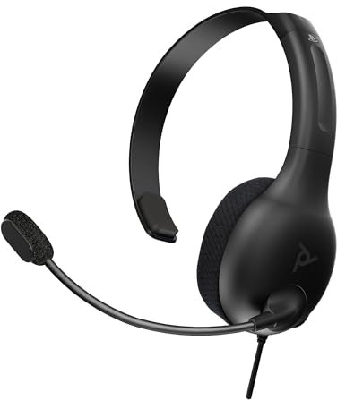 PDP LVL30 verkabelt Kopfhörer mit Single-Sided One Ear Headphone für PlayStation, PS4, PS5 - Mac, Tablet Compatible - Noise-Cancelling Mic - Lightweight, Cool Komfort, Fine für Gaming - Schwarz
