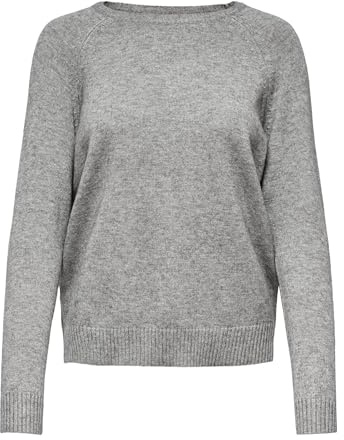 ONLY dam Pullover-tröja Onllesly Kings L/S Knt Noos, Medium grå melerad, S