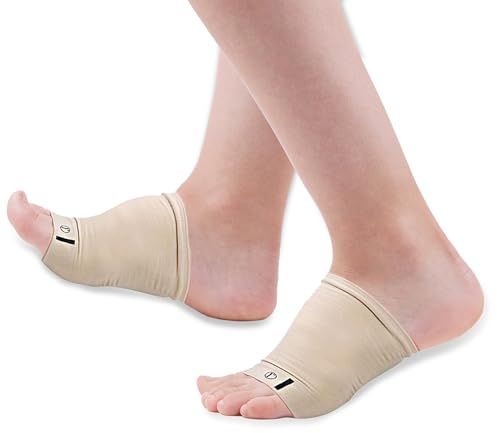 Mars Wellness Mittelfuß-Kompressionsbandage für Fußgewölbe, gepolsterte Gel-Fußmanschetten, Plattfüße, Plantarfasziitis, Schmerzlinderung, Fersensporn, Einheitsgröße, 2 Paar