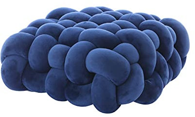 YT-KOKE Decorative Knot Ball Pillow, Velvet Cushion for Sofa Bed Chair Floor, Decorative Throw Pillow, Solid Color Accent Cushion for Girlfriends Playing Photography (Navy Blue)