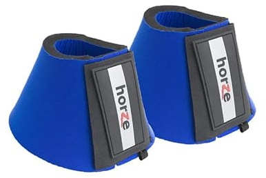 HORZE Pferde Hufglocken ProBell, Springglocken mit Klettverschluss, 2er Set, Blau, M