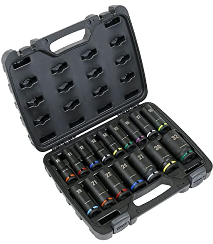Sealey AK5818M - Juego de llaves de vaso de impacto de 1/2, 16 piezas