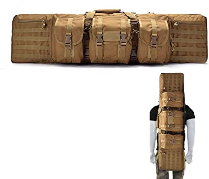 SJASD Waffenkoffer für langwaffen,Gewehrtasche Gewehrkoffer Langwaffenfutteral,Weich Gepolsterter Gewehrkoffer,mit Doppelfach & 3 Große Zubehör Beutel,für Outdoor Tactical Gewehr