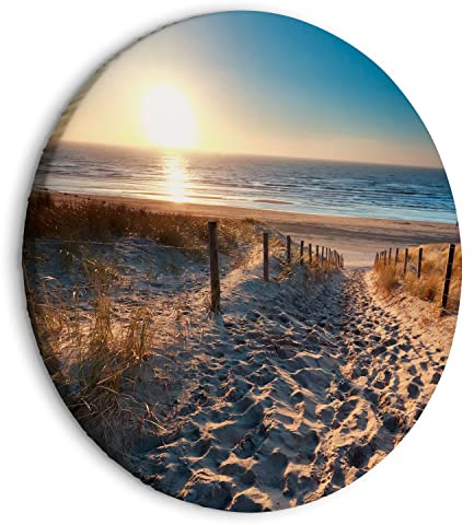 murando - Leinwandbild Natur Sonnenuntergang Weg, 40x40 cm, 1-teilig | Hochwertige Leinwand, sofort aufhängbar, ideal fürs Wohn- oder Schlafzimmer, wasserfest und lichtecht, langlebig, stilvoll