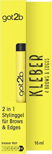 got2b Kleber 4 Brows & Edges (16 ml), 2in1 Brow Gel & Haar Mascara, mit praktischer, Stylinggel mit zweiseitiger Eyebrow Brush zum Babyhaare fixieren, vegane Formel