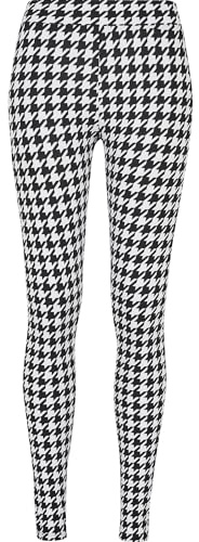 Urban Classics Damer Soft AOP Leggings Dam Leggings Svart, Svart/vit, M