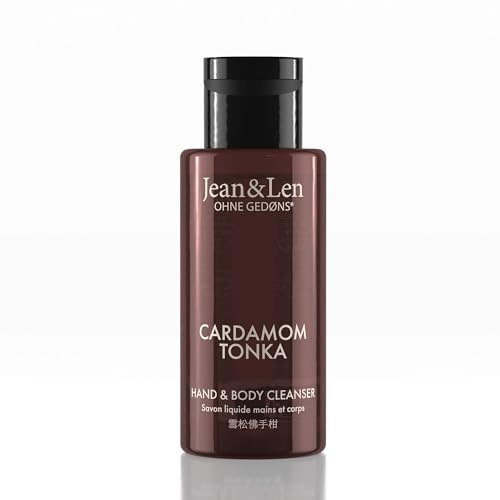 Jean & Len Mini Hand & Body Cleanser Cardamom & Tonka, für ein duftendes Reinigungserlebnis, Körper- & Handseife in einer hochwertigen Flasche, ideal für Reisen, exotisch-würziger Duft, vegan, 50 ml