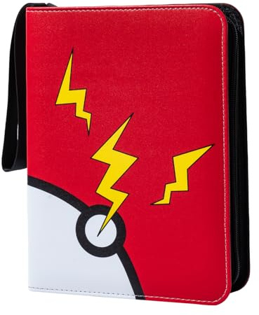 Awedsu Collectible Trading Card Albums,Collectible Trading Card Protective Sleeves,Card Binder 4-Pocket,400 Pockets Card Case Holder for TCG, Sports Card. (Dark Red)