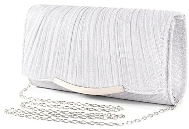 RPAEOY Clutch Damen Glitzer Pailletten Plissiert Abendtasche Abnehmbarer Kettentasche Hochzeit Freizeit Date Hochzeit Cocktail Party Tanz Party Geburtstagsfeier Geschenk