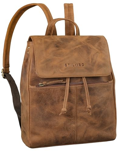 STILORD Jette Petit Sac à Dos pour Dames Elégant Sac à Dos de Ville Sac à Dos de Jour en Cuir véritable Vintage Sac à Dos en Cuir pour Femmes Chic Sac à Dos pour Femmes Couleur:seppia - Marron